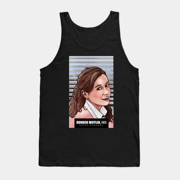 Pam Beesly Dunder Mifflin Tank Top by EvoComicsInc